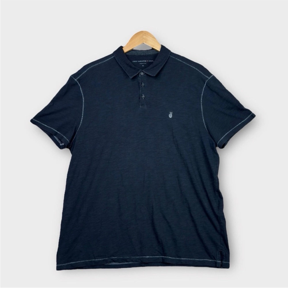 John Varvatos USA Polo Shirt Size XL Dark Gray Short Sleeve Textured Golf Stretc